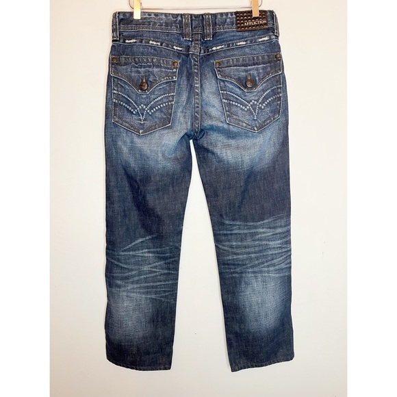 AFFLICTION COOPER RELAXED BOOT CUT BLUE JEANS Size Mens 32 - Picture 2 of 7